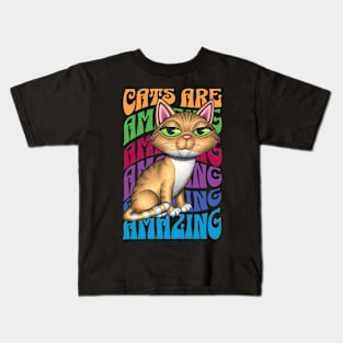 Cute Orange Tabby Cats art Amazing Kids T-Shirt